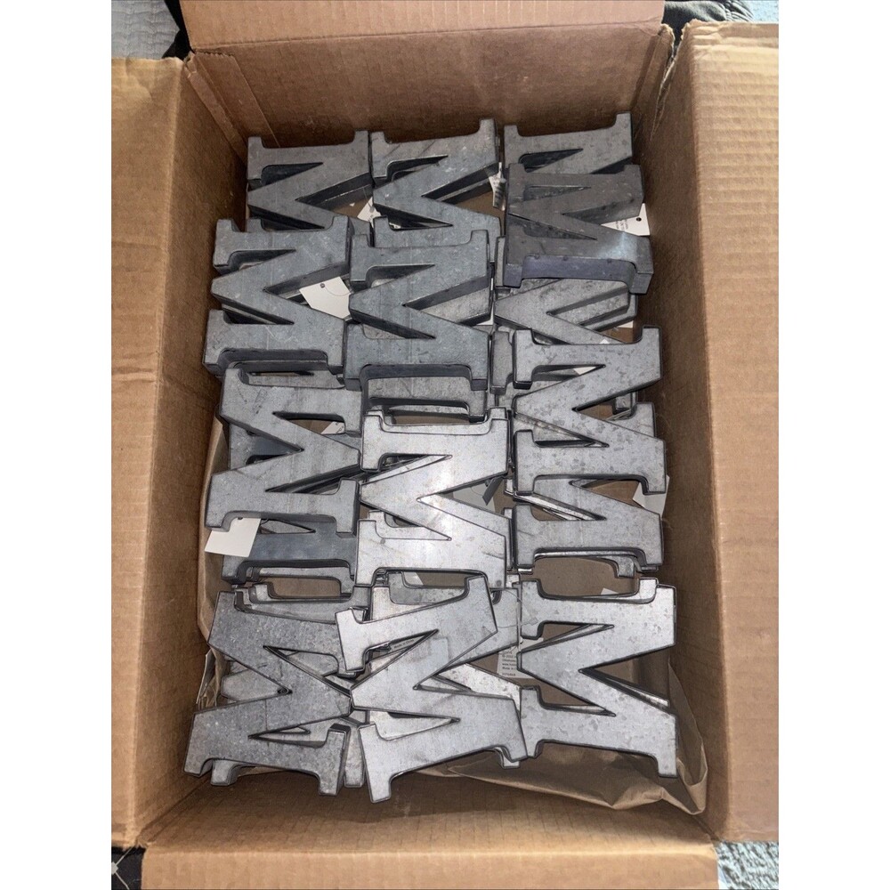 4 INCH Galvanized M 3D Letters - Lot Of 30